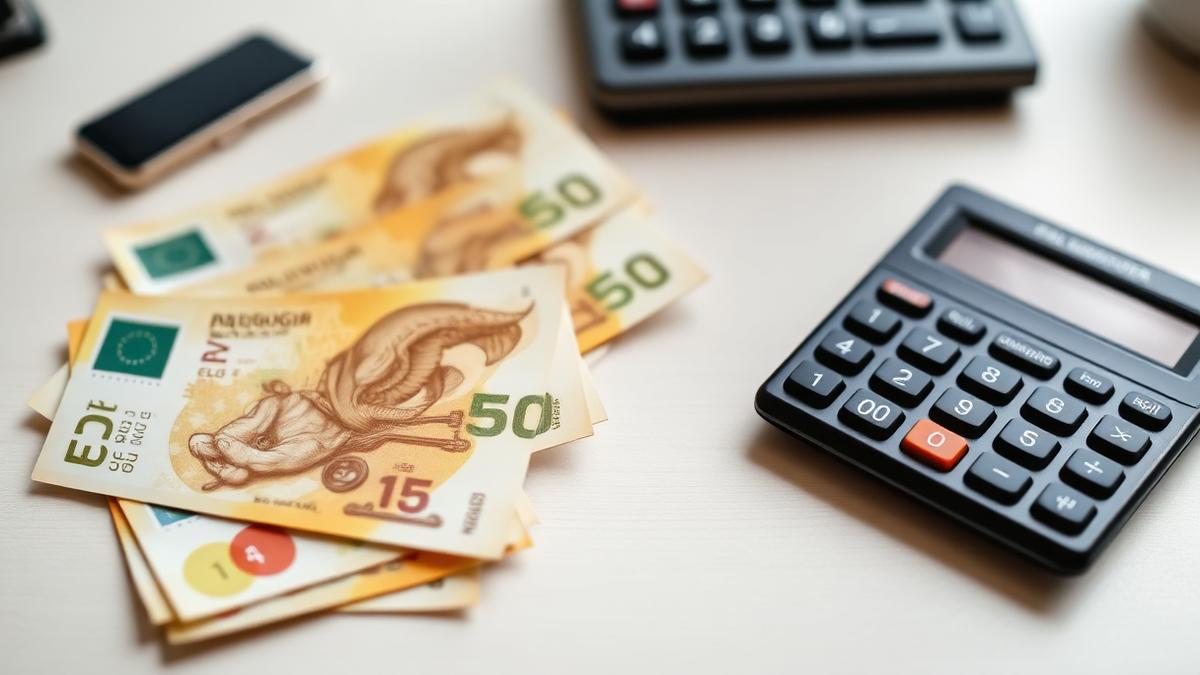 Kalkulator i banknoty — koszty kursu prawa jazdy
